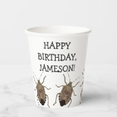 Brown Stink Bug Illustration Personalized Party Papieren Bekers (Voorkant)