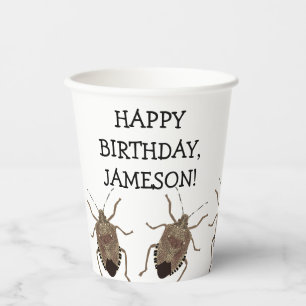 Brown Stink Bug Illustration Personalized Party Papieren Bekers
