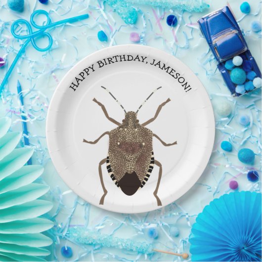Brown Stink Bug Illustration Personalized Party Papieren Bordje (Feest)