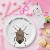Brown Stink Bug Illustration Personalized Party Papieren Bordje (Feest)