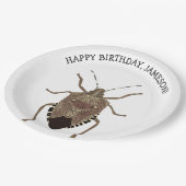 Brown Stink Bug Illustration Personalized Party Papieren Bordje (Gekanteld)