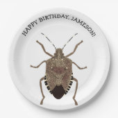 Brown Stink Bug Illustration Personalized Party Papieren Bordje (Voorkant)