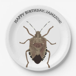 Brown Stink Bug Illustration Personalized Party Papieren Bordje