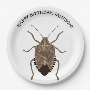 Brown Stink Bug Illustration Personalized Party Papieren Bordje
