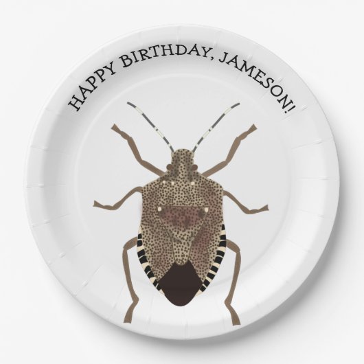 Brown Stink Bug Illustration Personalized Party Papieren Bordje (Voorkant)