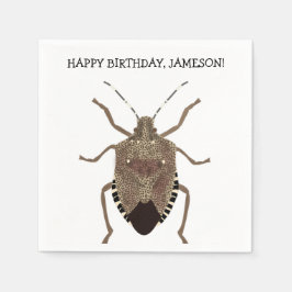 Brown Stink Bug Illustration Personalized Party Servet