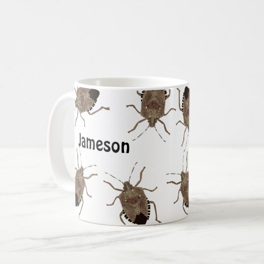 Brown Stink Bugs Funny Creepy Personalized Koffiemok (Voorkant links)