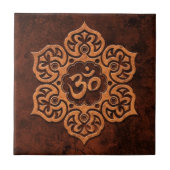 Brown Stone Floral Om Tegeltje (Voorkant)