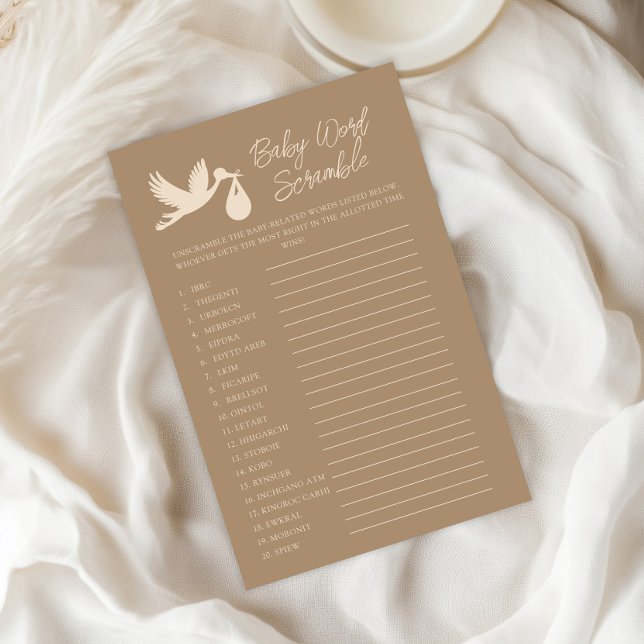 Brown Stork Baby Delivery Baby Word Scramble (Creator heeft geüpload)