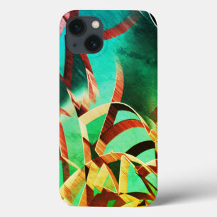Brown streaks over green or aquamarine background Case-Mate iPhone case