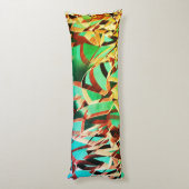 Brown streaks over green or aquamarine background lichaamskussen (Achterkant (Verticaal))