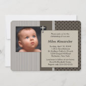 Brown Stripe Boys foto doop Kaart (Voorkant)