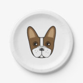 Brown Stripe Franse Bulldog Gezicht Papieren Bordje (Voorkant)