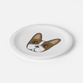 Brown Stripe Franse Bulldog Gezicht Papieren Bordje (Gekanteld)