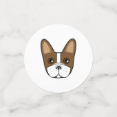 Brown Stripe Franse Bulldog Gezicht Tafel Confetti (Kleine voorkant)