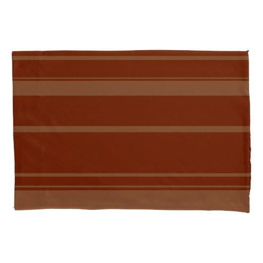 Brown Stripe Pattern Pillowcase Kussensloop (Voorkant-Links)