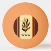 Brown Stripes and Orange Dragon Flames Monogram Pingpongbal (Voorkant)