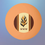 Brown Stripes and Orange Dragon Flames Monogram Pingpongbal