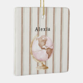 Brown Stripes Globe World Keramisch Ornament (Rechts)