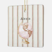 Brown Stripes Globe World Keramisch Ornament (Links)