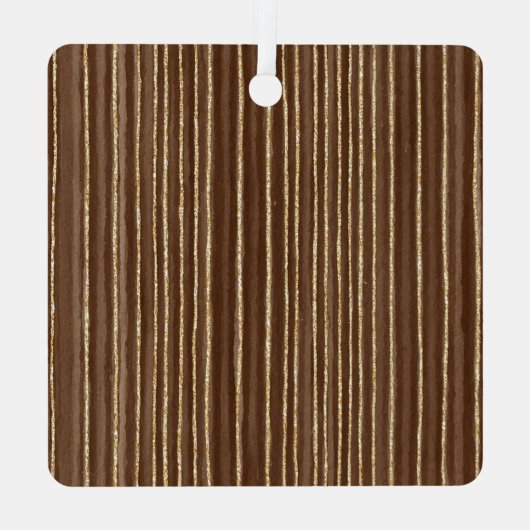 Brown Stripes Gold Ornament Christmas Cupcake (Achterkant)