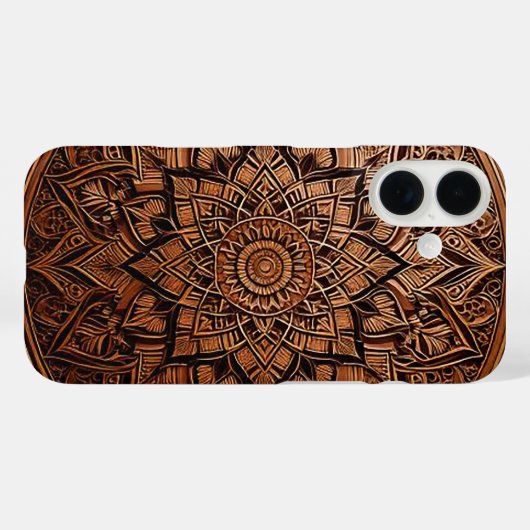 Brown Stylish Mandala Phone Case  (Achterkant (horizontaal))