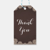 Brown Suede Leather  Lace Western Wedding Cadeaulabel (Voorkant)