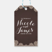 Brown Suede Leather Lace Western Wedding Cadeaulabel (Achterkant)