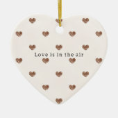 Brown Sugar Blush Pink Glitter Hearts Love Keramisch Ornament (Voorkant)