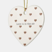 Brown Sugar Blush Pink Glitter Hearts Love Keramisch Ornament (Links)