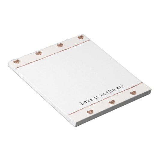 Brown Sugar Blush Pink Glitter Hearts  Notitieblok (Schuin)