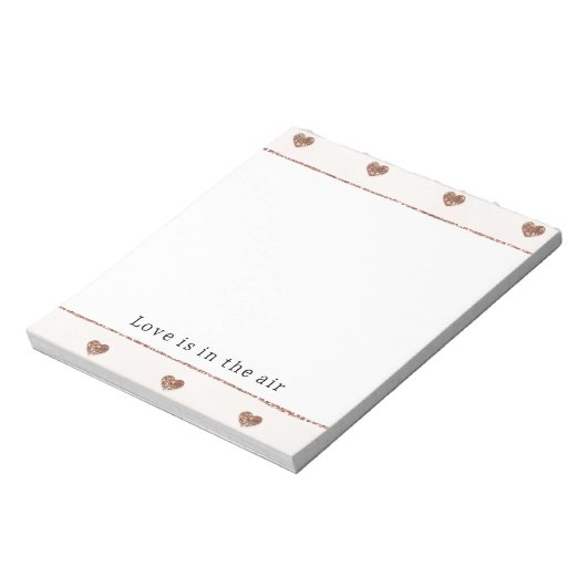 Brown Sugar Blush Pink Glitter Hearts  Notitieblok (Linkerzijde)