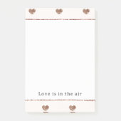 Brown Sugar Blush Pink Glitter Hearts  Post-it® Notes (Voorkant)