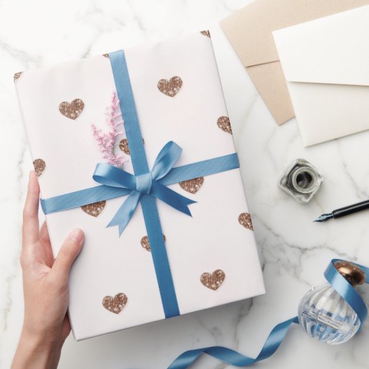 Brown Sugar Glitter Hearts Love Valentine's Cadeaupapier (Geschenken)