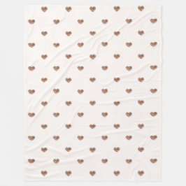Brown Sugar Glitter Hearts Love Valentine's Fleece Deken