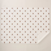 Brown Sugar Glitter Hearts Love Valentine's Sherpa Deken (Voorkant (horizontaal))