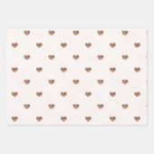 Brown Sugar Pink Glitter Hearts Birthday Inpakpapier Vel (Voorkant)
