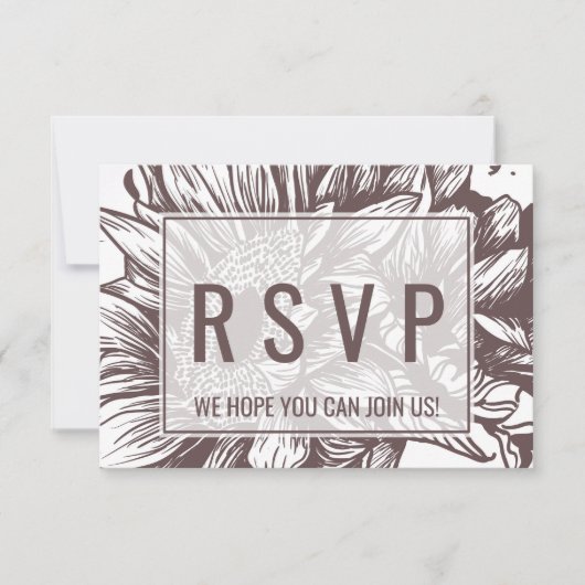 Brown Sunflower Song Request RSVP Kaart (Voorkant)