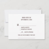 Brown Sunflower Song Request RSVP Kaart (Achterkant)