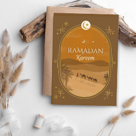 Brown Sunset Oasis Ramadan Wenskaart Kaart