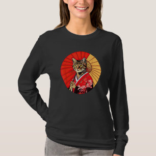 Brown Tabby Cat Geisha Funny Pet Kimono T-shirt