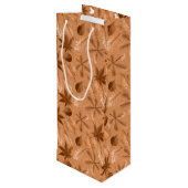 BROWN & TAN AUTUMN FALL LEAVES WIJN CADEAUTAS (Achterkant Gekanteld)