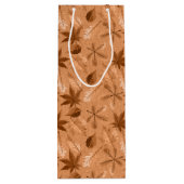 BROWN & TAN AUTUMN FALL LEAVES WIJN CADEAUTAS (Achterkant)