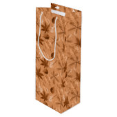BROWN & TAN AUTUMN FALL LEAVES WIJN CADEAUTAS (Voorkant Gekanteld)