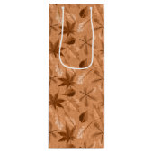 BROWN & TAN AUTUMN FALL LEAVES WIJN CADEAUTAS (Voorkant)