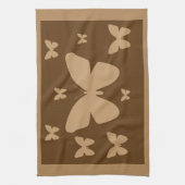 Brown Tan Butterflies Towel Theedoek (Verticaal)