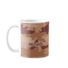 Brown Tan Camo Camouflage Naam op persoonlijke tit