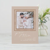 Brown Tan Christmas Kaart Holiday Photo Afbeelding (Staand voorkant)