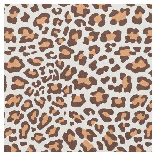 Brown, Tan, Cream Leopard Fabric Stof (Close Up)