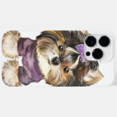 BROWN & TAN CUTE YORKSHIRE TERRIER PUPPY DOG Case-Mate iPhone CASE (Achterkant (horizontaal))